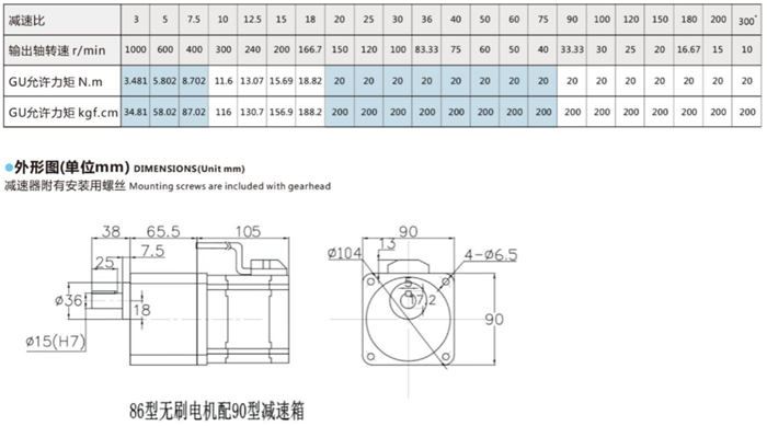 無刷直流齒輪減速電機 (1)